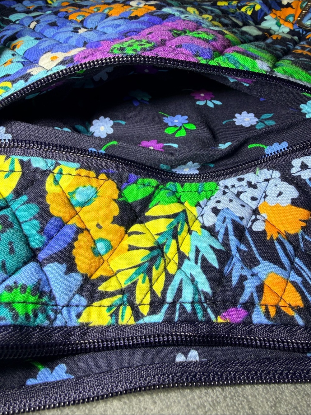 Vera Bradley Navy Floral Hipster Crossbody Bag - Picture 3 of 4